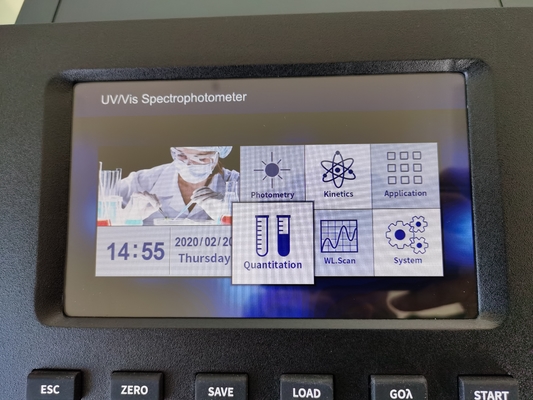 190-1100nm 변동 대역폭 7인치 LCD 화면으로 듀얼 빔 자외선 스펙트럼 포토미터