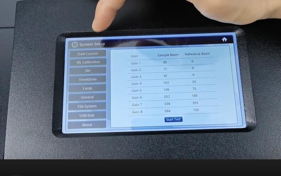 8 셀 홀더 T-9200 2nm 대역폭 및 터치 스크린과 함께 자외선 가시 스펙트럼 포토미터